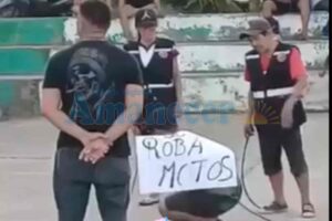 Ronderos castigan a presunto ladrón