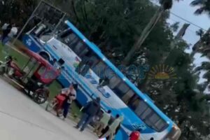 Bus interprovincial se despista en Rioja